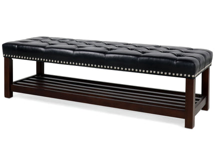 Bedroom End Of Bed Bench Tufted Upholstered End Of Bed Bench End Of Bed Entrance Shoe Bench With Nailhead Trim And Shelf Bedroom Upholstered Bench Living Room Shoe Rack Footstool