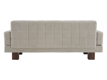 Modern Loveseat Sofa, 2 Seater With Square Arms For Living Room