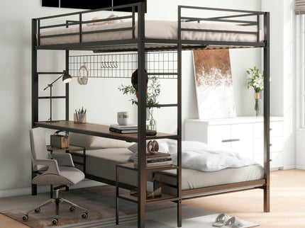 Ethan - Bunk Bed With Desk, Charging Station, Storage Shelves