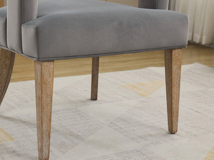 Wide Modern Barrel Open Back Upholstered Accent Chair With Weathered Solid Wood Legs