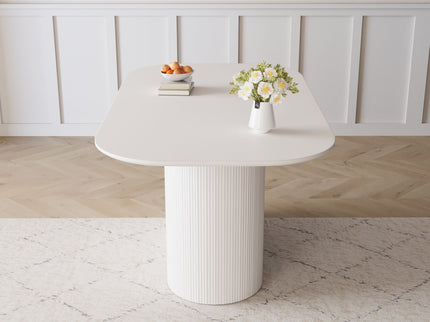 Modern Dining Table With Vertical Striped Legs
