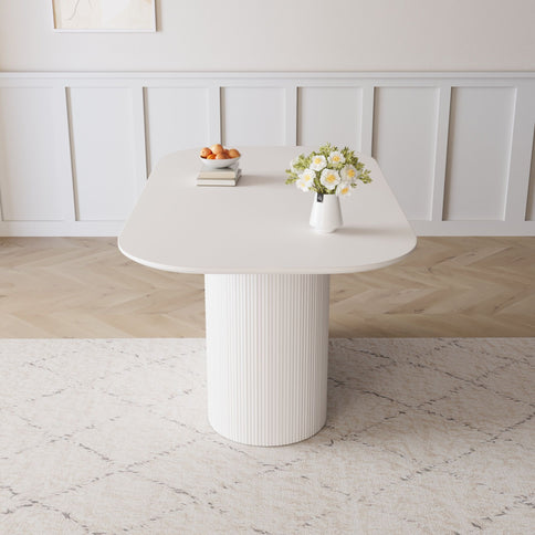 Modern Dining Table With Vertical Striped Legs