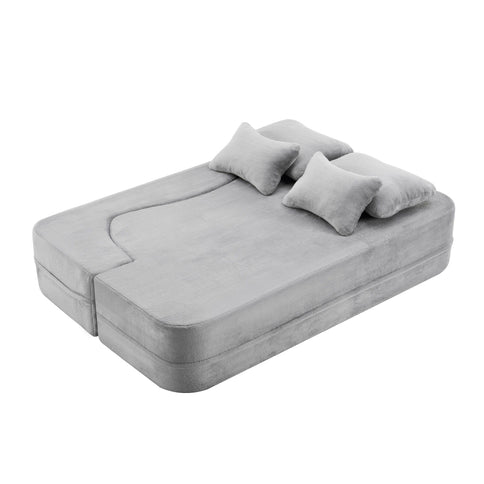 Modern Floor Sofa With 4 Pillows