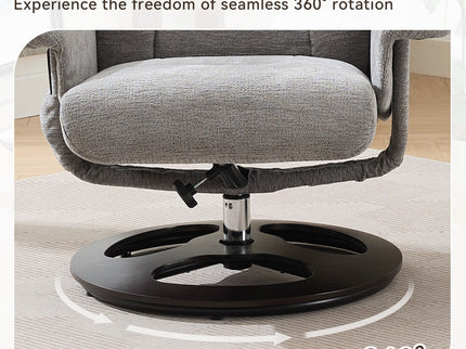 Ergonomic Recliner Chair With Ottoman, Modern 360° Swivel With Footstool
