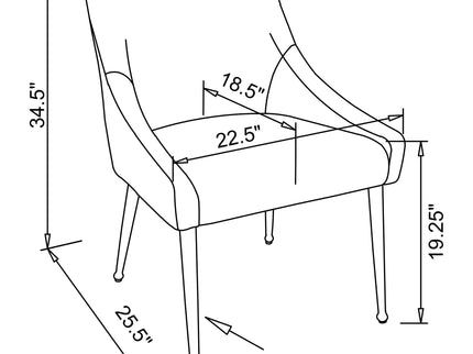 Walmer - Wingback Dining Chair (Set of 2) - Blue