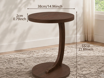 C - Shaped End Table With Sturdy Base