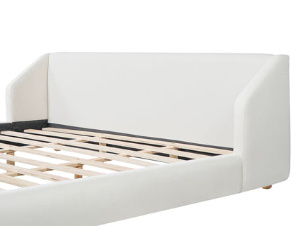 Modern Upholstered Bed Frame With Wingback Headboard