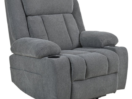 Power Lift Recliner Chair With Extended Footrest, Remote Control, Cup Holders, And Side Pockets
