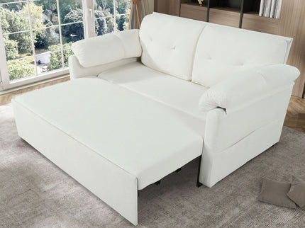 Convertible Pull Out Sofa Bed Queen Size, 3 In 1 With Side Storage