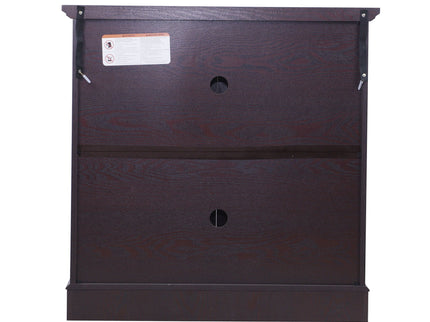 Modern Sideboard With Tempered Glass Doors - Ox Blood Red