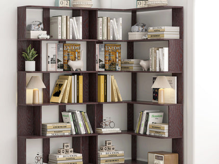 Modern 5 Tier Open Storage Bookcase