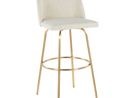 Toriano - Contemporary Fixed Height Barstool With Swivel And Round Footrest (Set of 2)