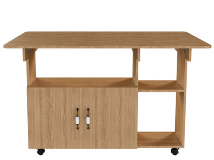 Multi Functional Folding Table With Storage Shelves And Wheels