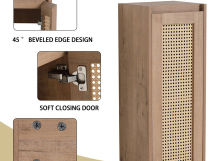 Modern Imitative Wall Mounted Bathroom Vanity With Resin Sink And Side Cabinet