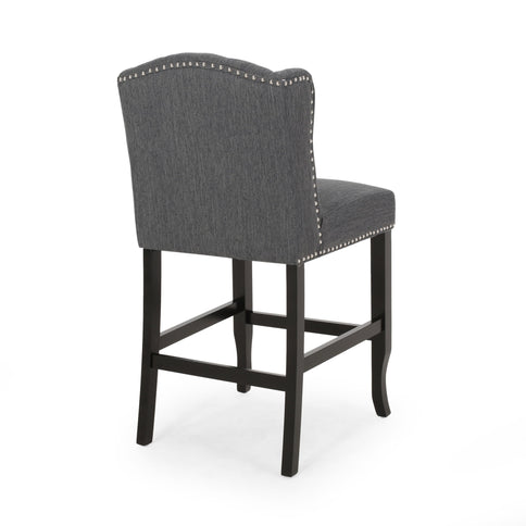 Vienna - Fabric Tufted Counter Stool With Nailhead Accents (Set of 2)