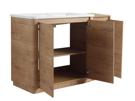 Freestanding Bathroom Vanity With Sink, 1 Small Storage Cabinet, Soft Close Door