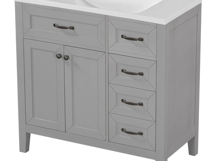 Modern Bathroom Vanity With Sink, Freestanding With Drawers And Doors
