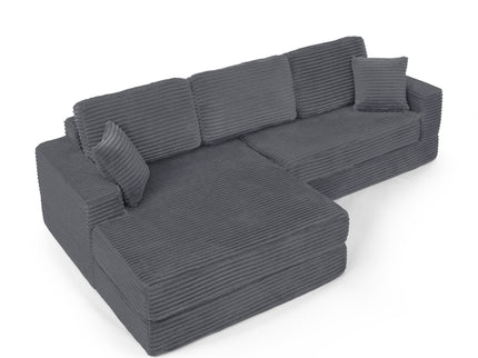 Modern Minimalist L Shape Modular Sectional Sofa, Couch