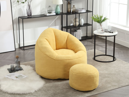 Bedding Bean Bag Sofa Chair High Pressure Foam With Footrest