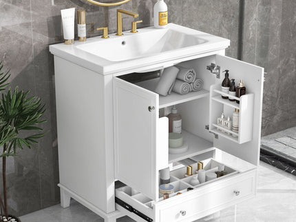 Modern Bathroom Vanity With Sink Combo, Multi Functional Cabinet With Doors And Drawer