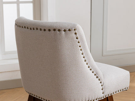 Counter Height Swivel Barstools, 26'' H Seat Height Upholstered Bar Stools (Set of 2), Fabric