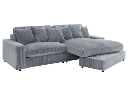 Marcus - Fog Track Arms Reversible Sectional With Pillows - Fog