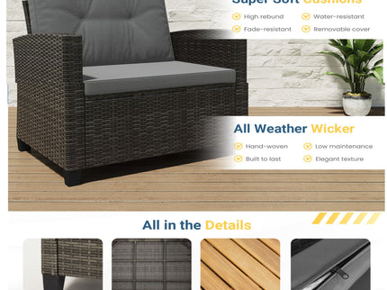 Modern All-Weather Patio Set With Cushions And Table