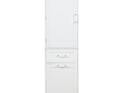 Tall Freestanding Bathroom Storage Cabinet With Adjustable Shelf And 2 Drawers