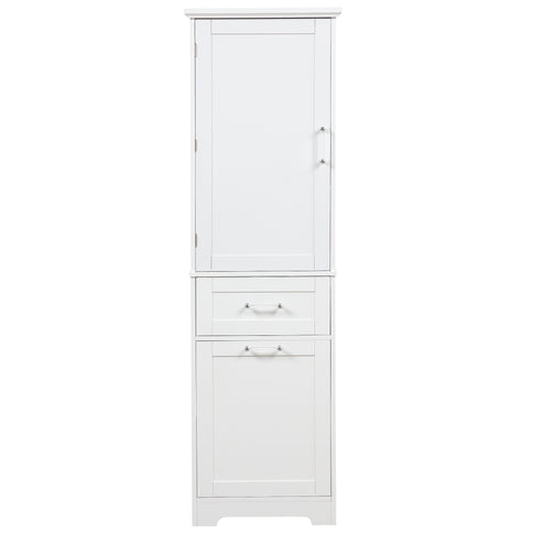 Tall Freestanding Bathroom Storage Cabinet With Adjustable Shelf And 2 Drawers