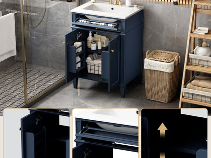 Modern Bathroom Vanity With Tip-Out Drawer And Soft-Close Hinges
