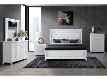 Adalid - 5 Pieces Bedroom Set With LED Lights And Glittered Detailing