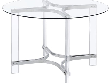 Uptown - 5 Piece Round Dining Set - Chrome