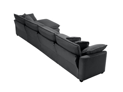 Modular Oversized Cushion Sofa With Ottoman, Low Back, Deep Seating Sofa Set