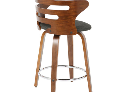 Cosini - Mid Century Modern Fixed Height Counter Stool With Footrest With Swivel (Set of 2)