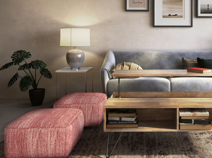 Nate - Handcrafted Square Pouf