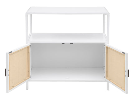 Kenneth - 2 Door Radio Weave Accent Cabinet - White