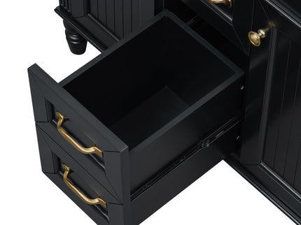 Bathroom Vanity With Sink, Flip-Out Top Drawer, Soft Close Doors, 2 Storage Drawers