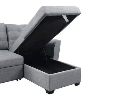 Avery - Sleeper Sectional Sofa With Reversible Storage Chaise - Light Gray