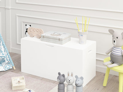 Toy Storage Organizer With Rolling Drawer, Chest With Wheels, Large Pull Out Bin For Nursery - White