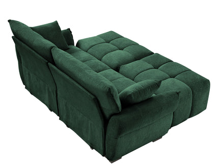 Sofa Set With Ottoman And Pillows, Textured, High Resilience Cushions