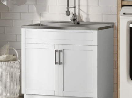 Hennessy - Deluxe Laundry Cabinet With Faucet And Stainless Steel Sink
