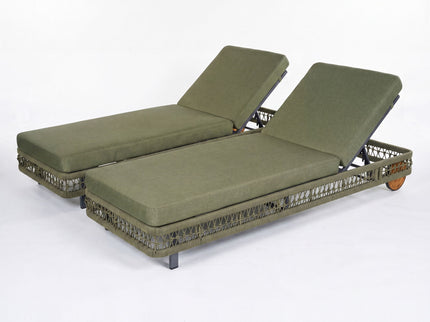 Outdoor Chaise Lounge & Wheels, 5 Position Adjustable Backrest