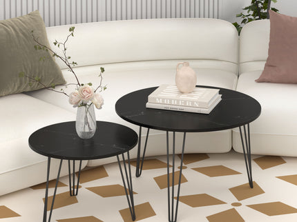 Round Nesting Coffee Table For Living Room (Set of 2)