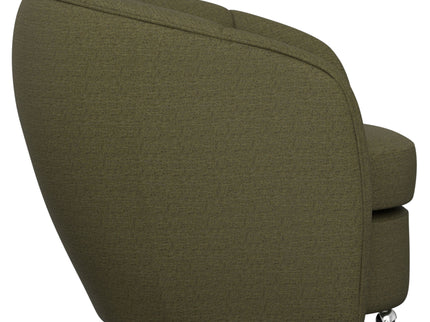 Barrel Chair With Nesting Ottoman - Forest Green