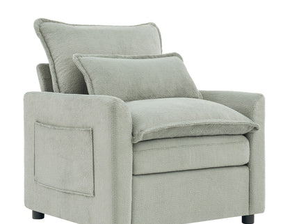 Modern Single Seat Accent Chair With Side Storage Pockets