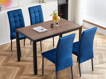 High Back Nordic Dining Chair Modern Fabric Chair With Legs (Set of 2)