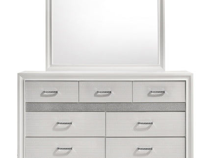 7 Drawer Dresser With Mirror - White