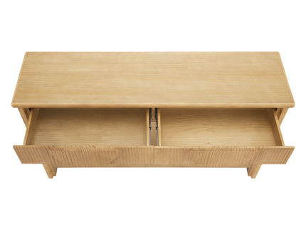 Fluted Console Table With Semi Circular Drawers - Natural