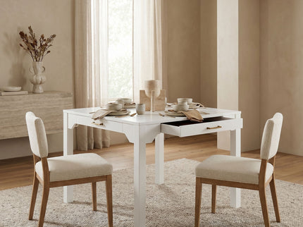 Alleyville - Square Dining Table With Storage Drawer - White