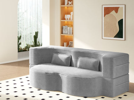 Floor Sofa With 2 Pillows, Convertible Twin Size Mattress For Living Room